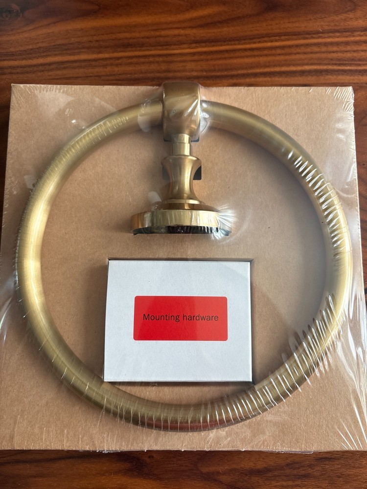 RH Lugarno Towel Ring – Solid Brass, Gold Finish