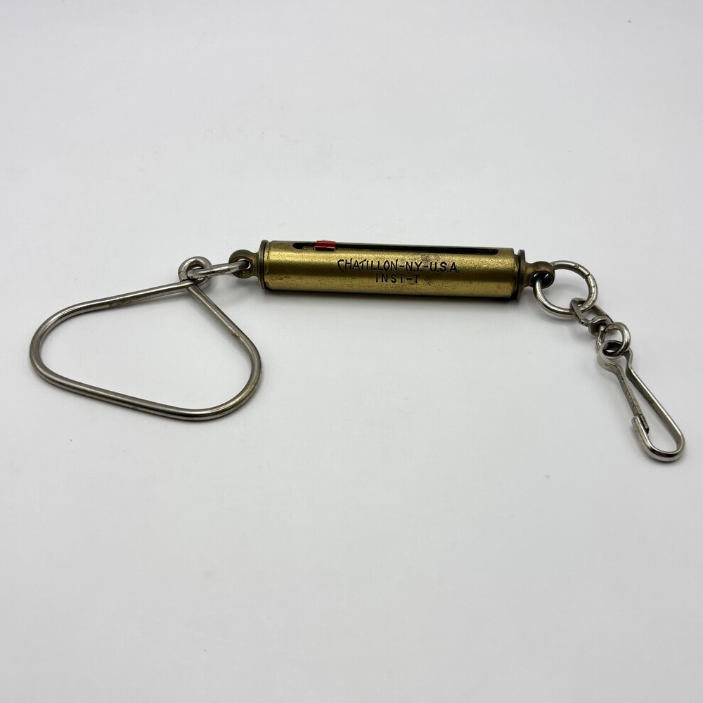 Vintage Brass Chatillon Model INST-T Hanging Brass Spring Scale 30 lbs