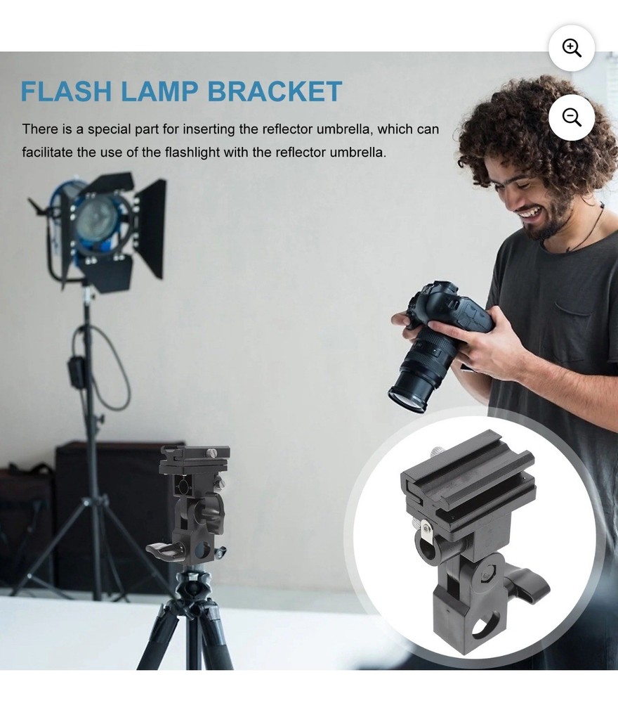 2pk Portable Light Stand Adapter Umbrella Clamp Flash Bracket Flash Stand Supply