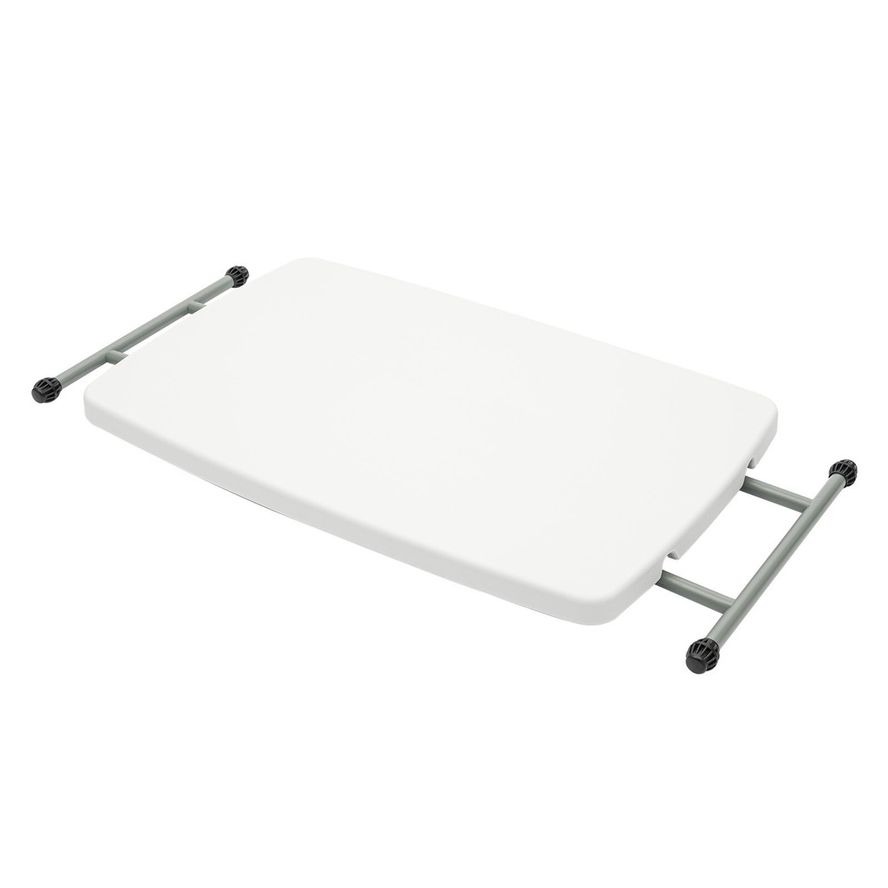 77*50cm Folding Table White Rectangular Table Adjustable Height Portable Home