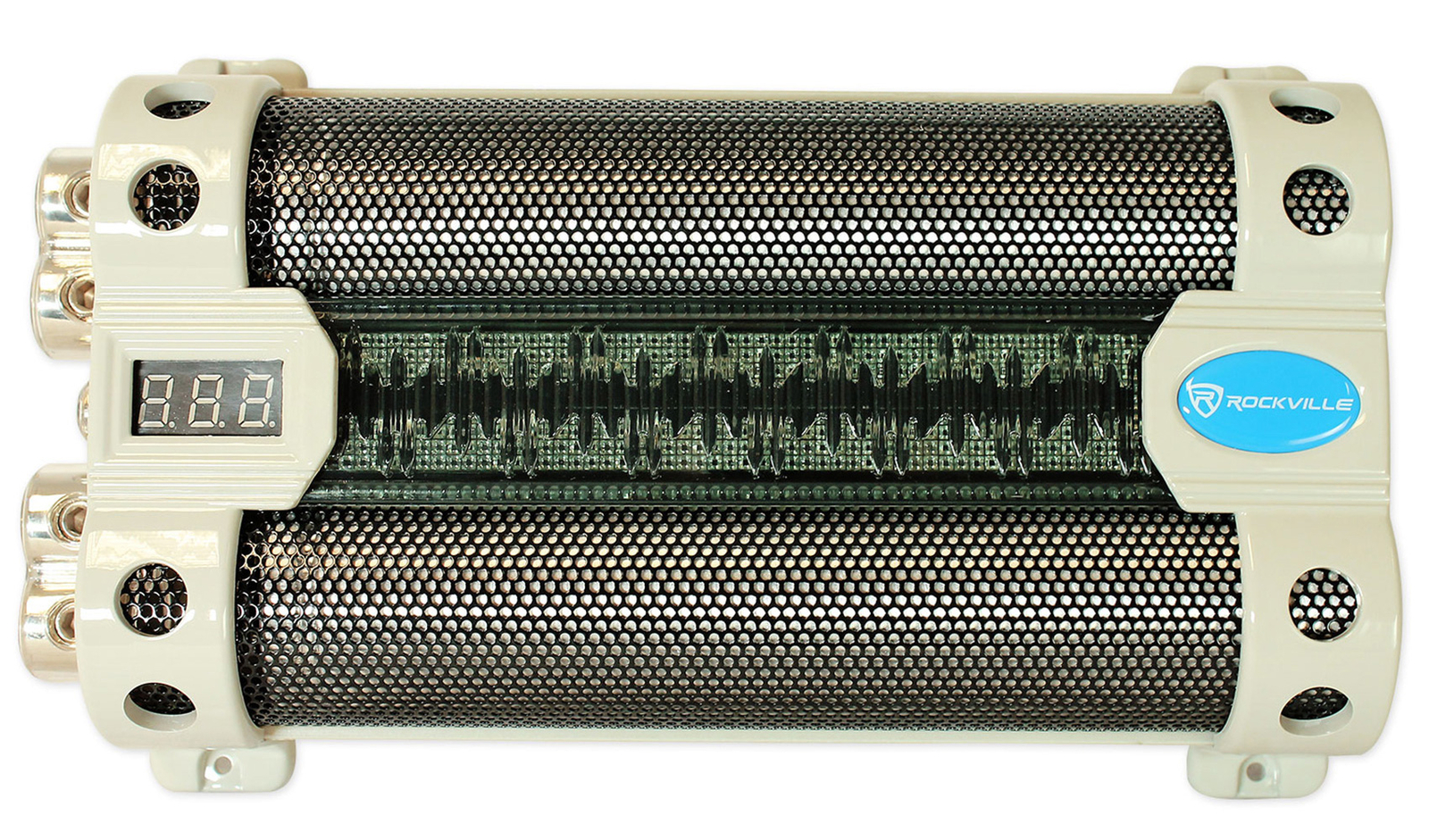 Rockville RFC50F v2 50 Farad Car Audio Capacitor w/ Blue Voltage Display