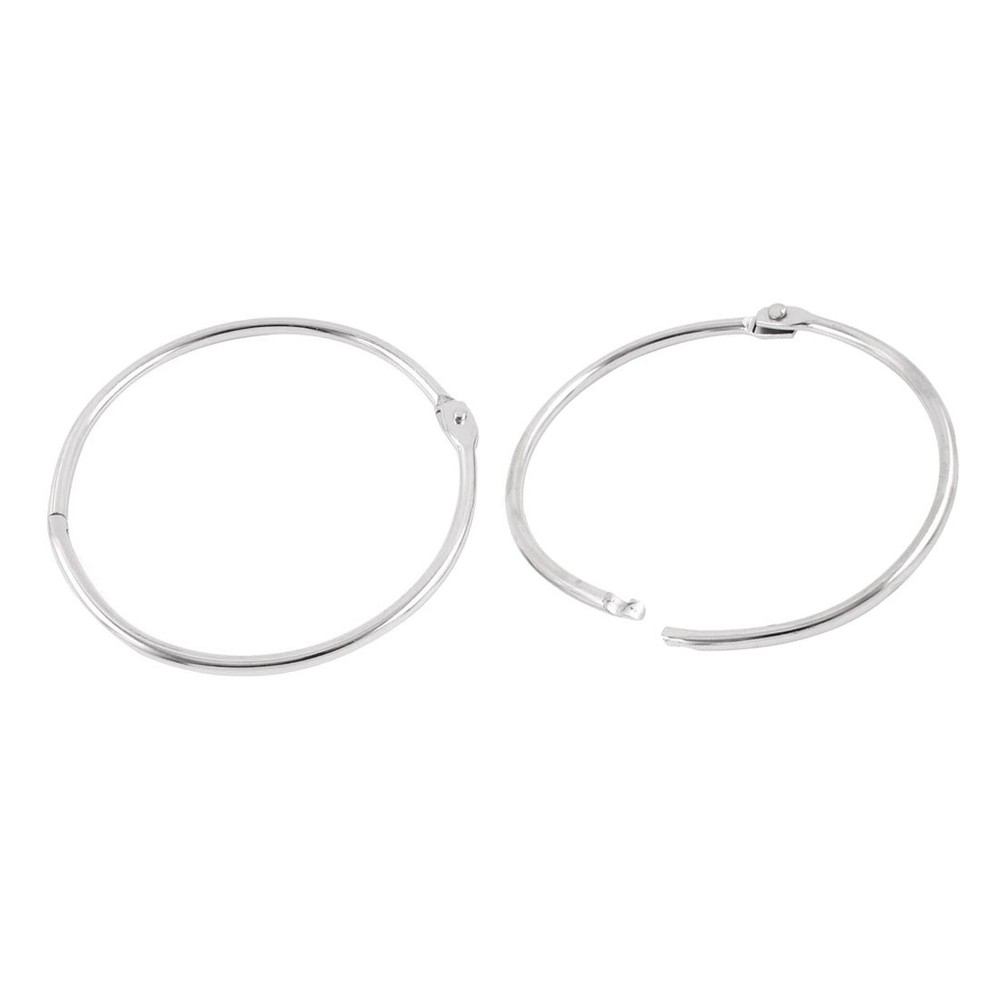 Book Office Metal Binder Hinge Snap Loose Leaf Ring Keyring 3pcs 3" Diameter