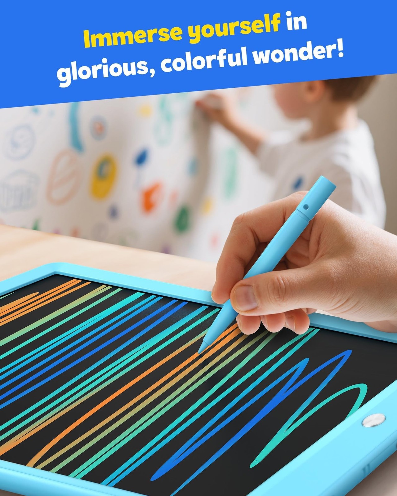 TEKFUN LCD Writing Tablet for Kids, 10-inch Coloring Drawing Pad, Mess Free D...