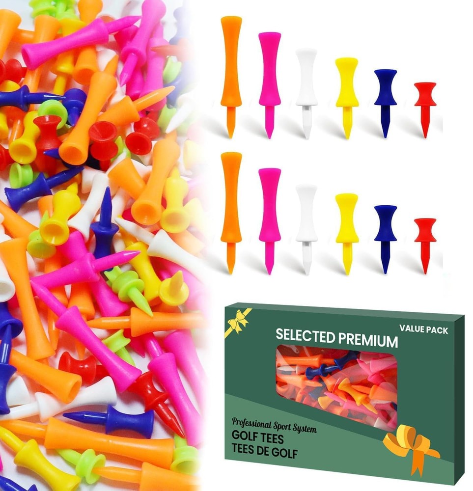 50 PCS Golf Tees Step Down Plastic Unbreakable Reusable Height Control Castle