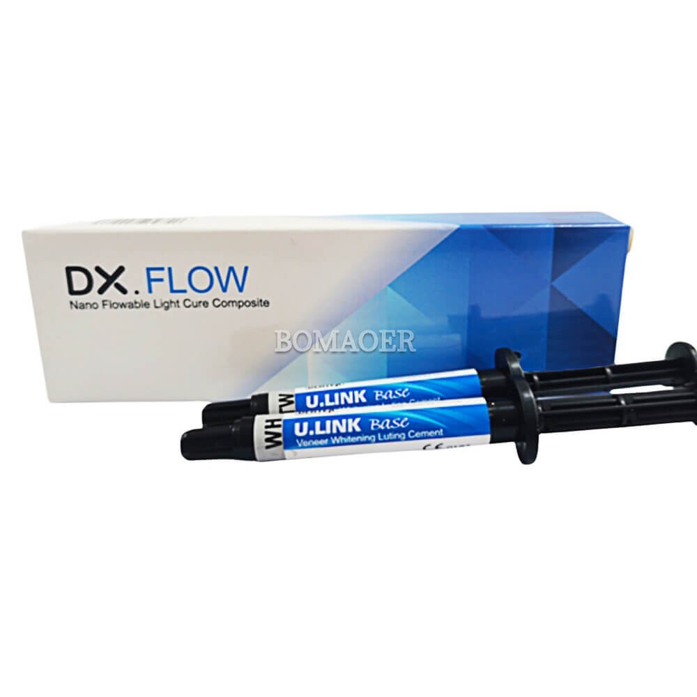 Dental Light Cure Kit: Flowable Composite Resin & Luting Cement, U.LINK BASE