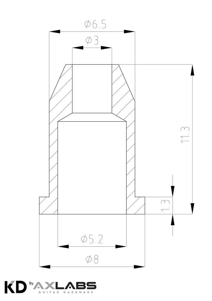 KD By AxLabs String-Through Bullet Ferrules - Satin gold