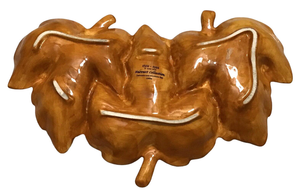 Harvest Collection 3 Section Leaf Serving Divided Serving Dish Fall Baum Bros