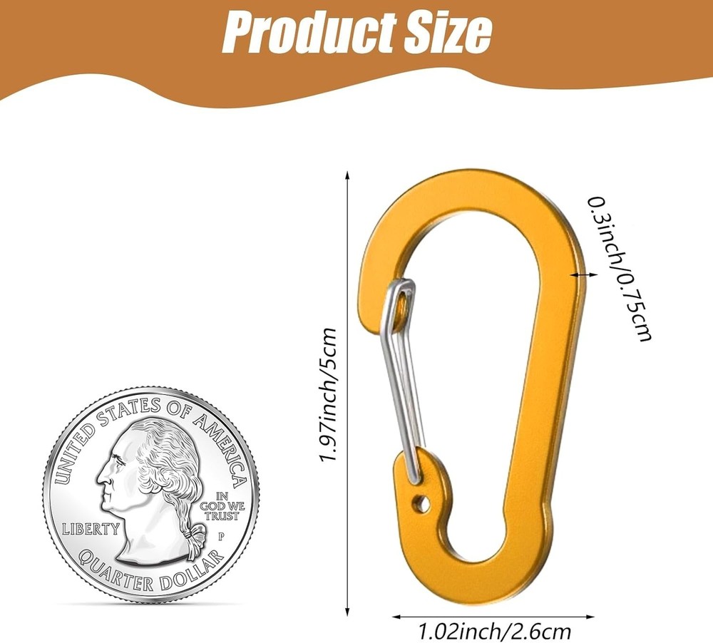 20Pcs Small Carabiner Clip Hooks Mini Keychain Spring Hook Multi-Use