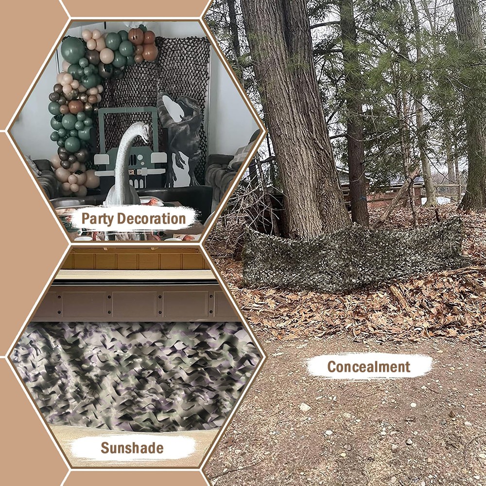 4.9x9.84ft Military Woodland Camouflage Netting Cutable Camo Net Camping Hunting
