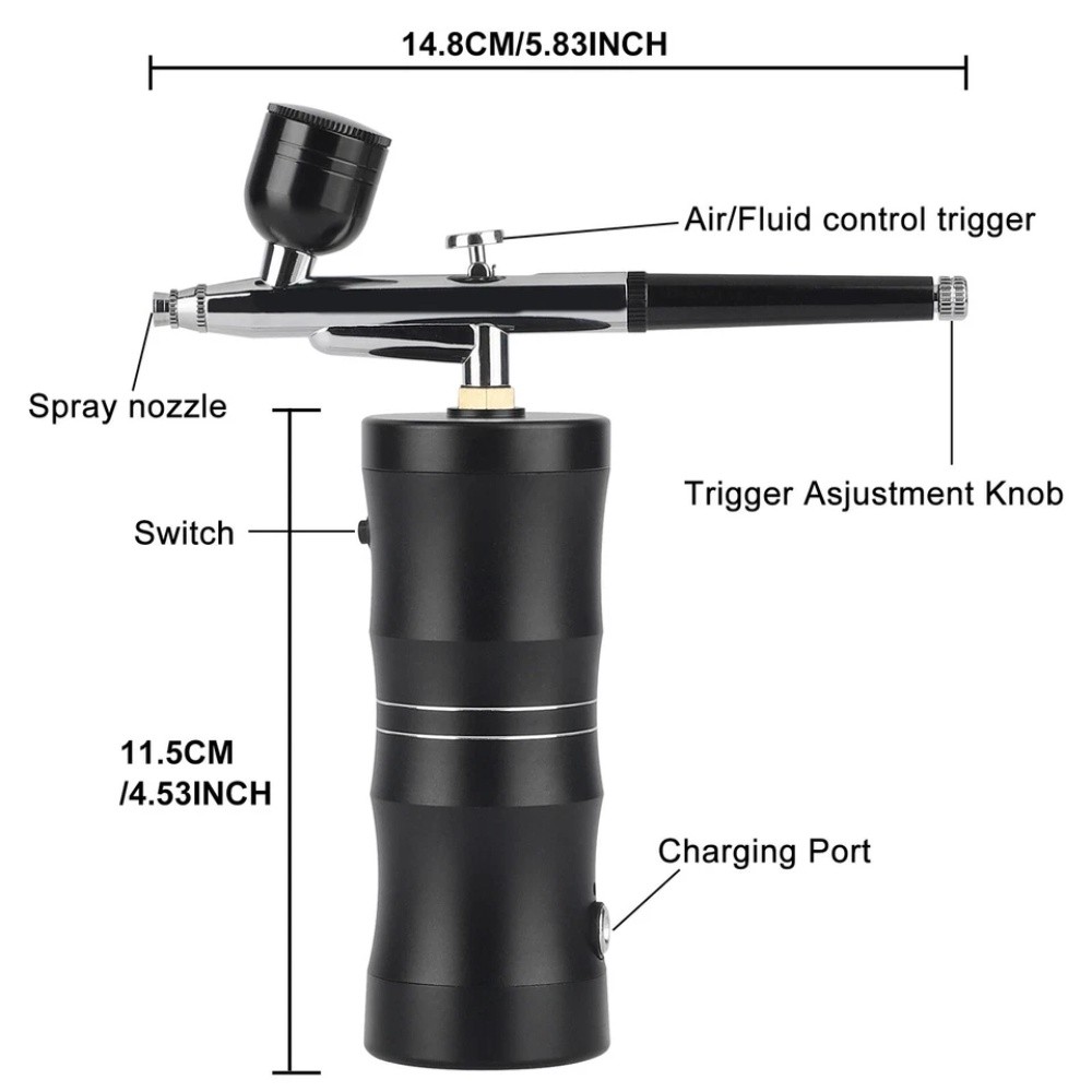 Portable Air Compressor Kit Airbrush Paint Spray Gun Nail Art Tattoo Airbrush