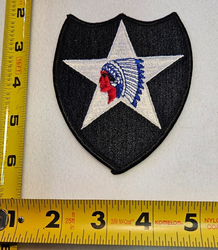 US Army 2nd Infantry Division Indian Head 4X3" Patch