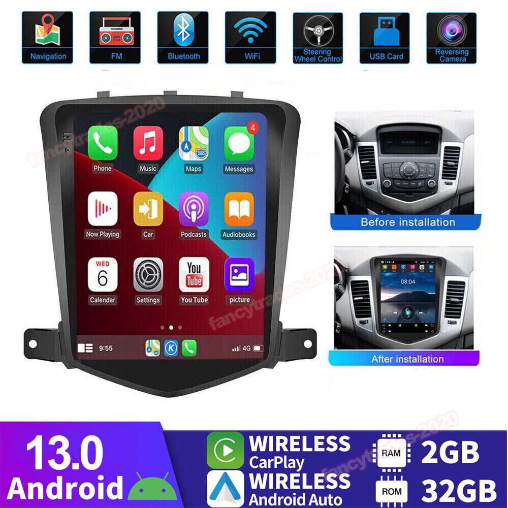 Android 13 Apple Carplay GPS NAVI Car Radio Stereo IPS For Chevy Cruze 2009-2015