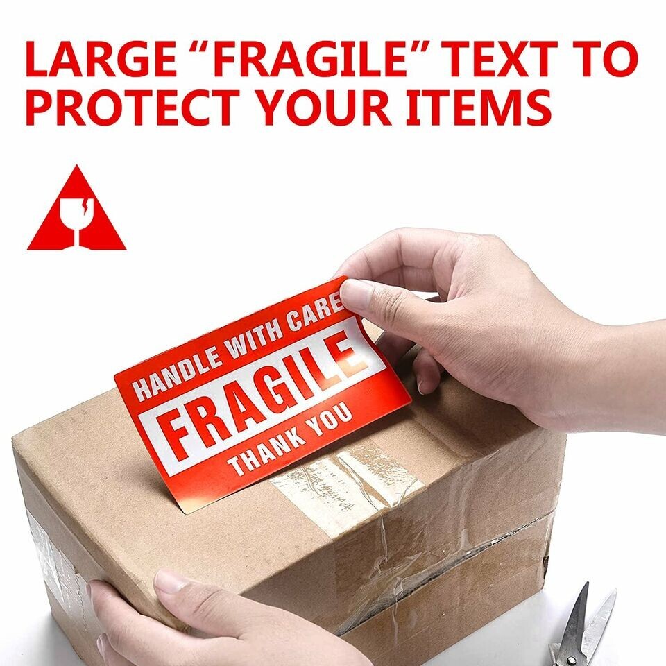 5 FRAGILE Handle with Care DOT 2x3 inch Shipping Label Sticker UPS Fedex USPS