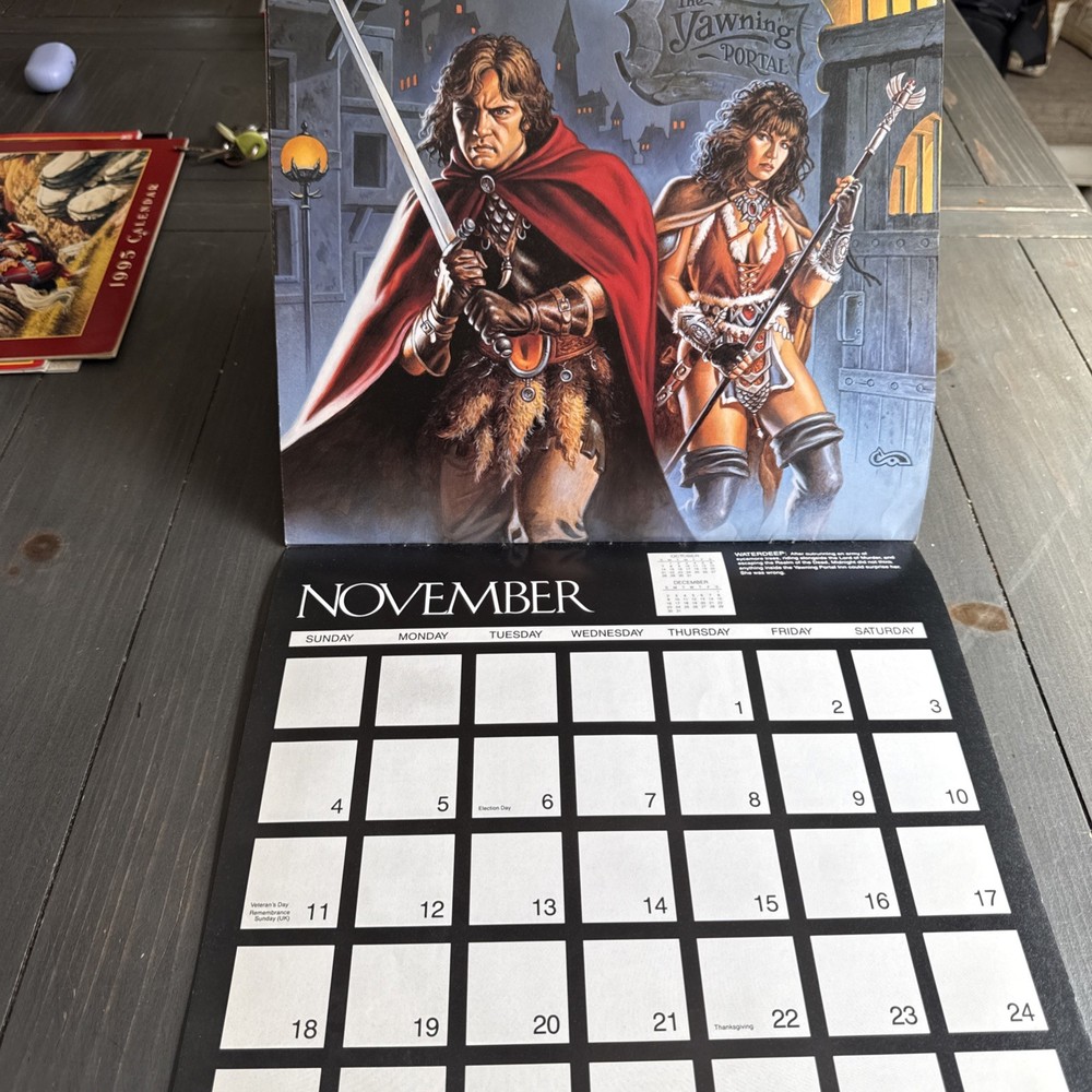 TSR Forgotten Realms1990 Forgotten Realms Calendar Used