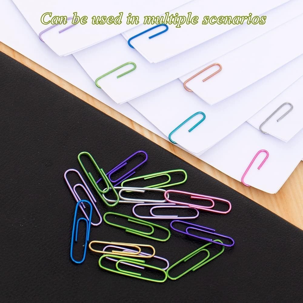 240 Assorted Color Medium Paper Clips in Elegant Storage Box - Multi-functional
