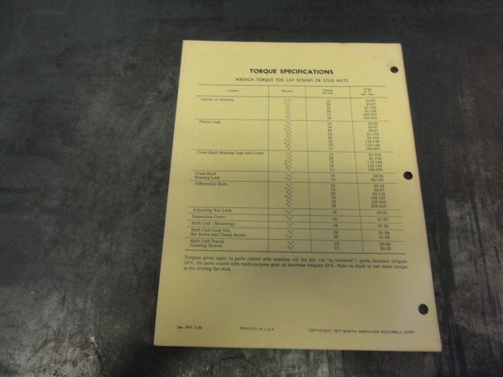Rockwell Double Reduction Drive Unit Maintenance Manual #6