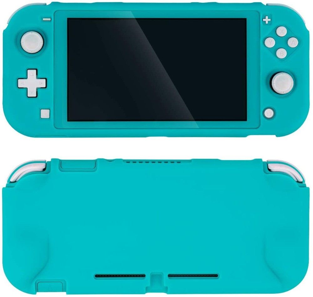 For Nintendo Switch Lite Green Shell Protective Case + 4 X Thumb Grip Caps