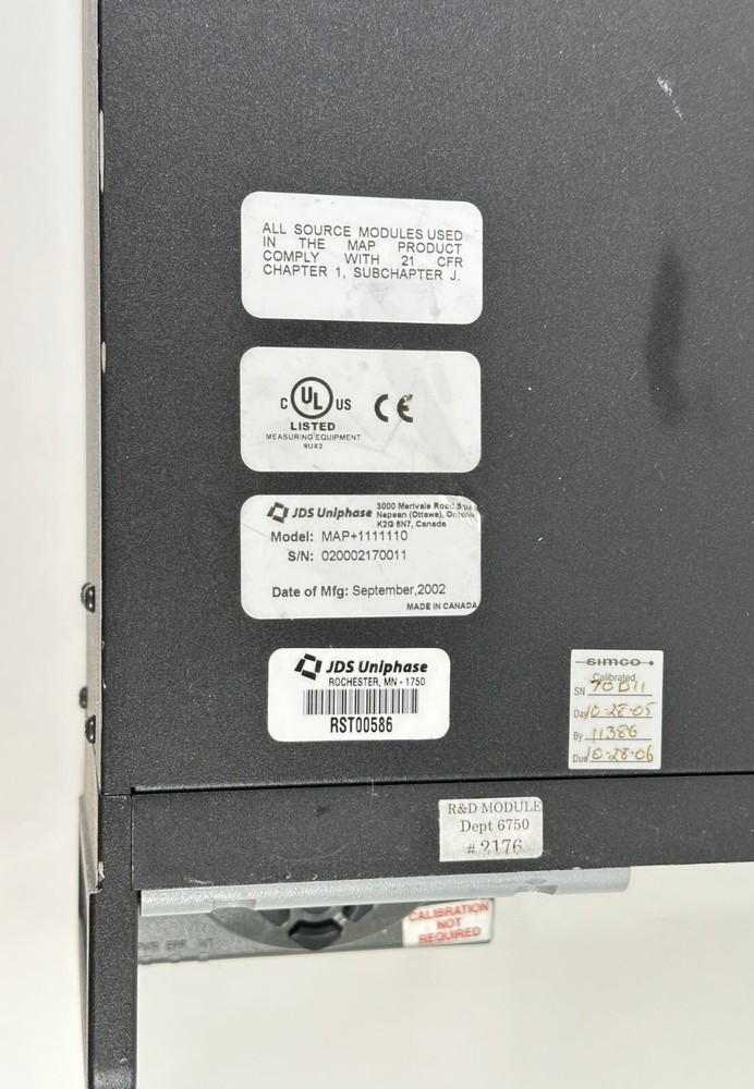 JDS Uniphase MAP+1111110 MAP Chassis w/ Controller Application Platform Module