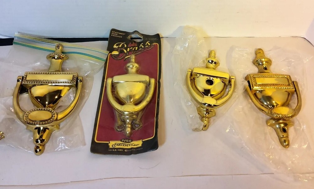 4 solid brass door knockers NEW