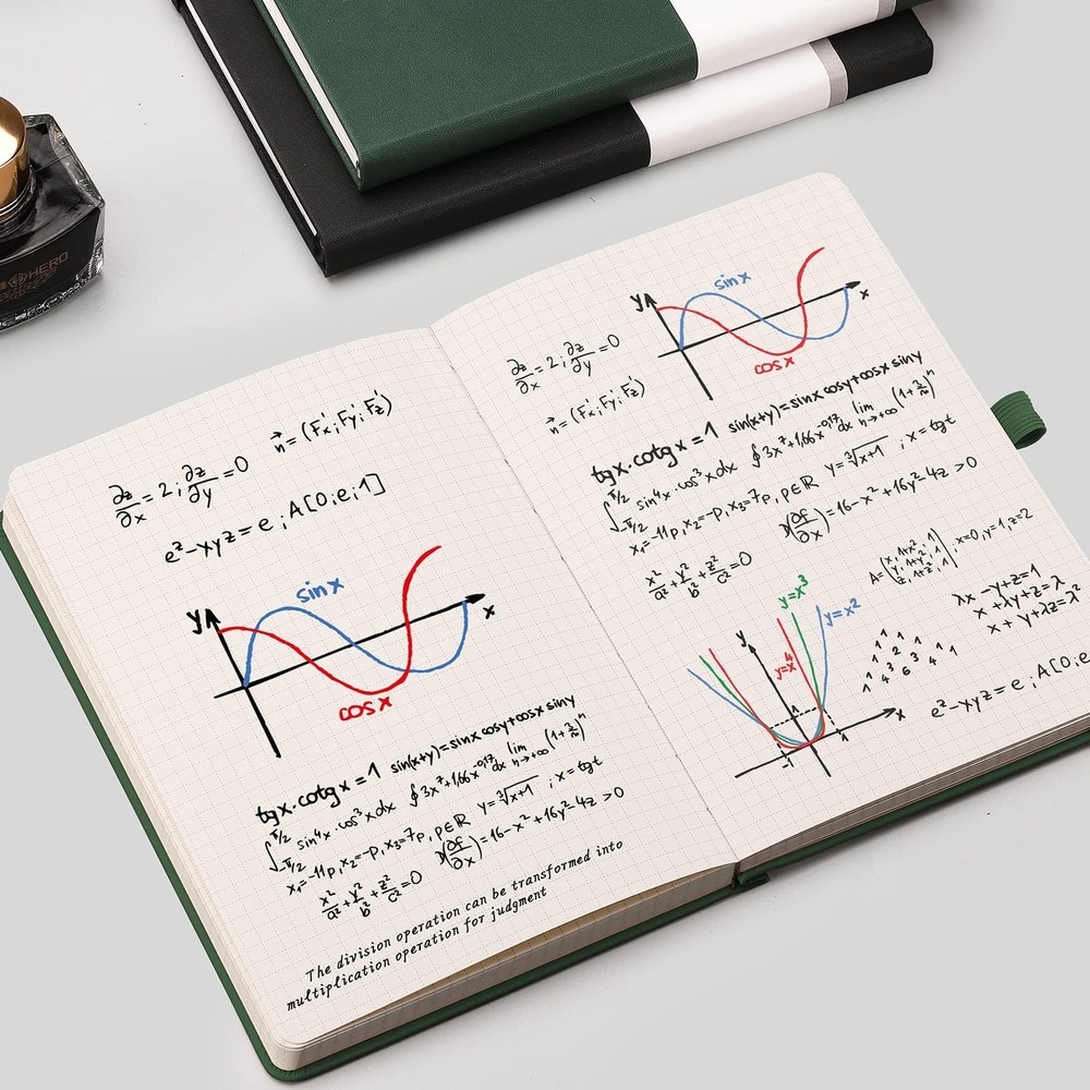 AHGXG Graph Paper Notebook 2 Pack - A5 Grid Paper Notebook/Journal Hardcover ...