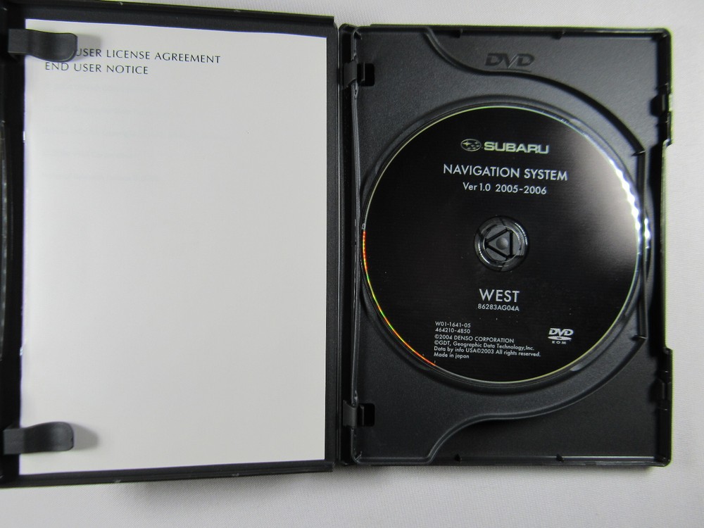 Subaru Navigation System Disc Ver 1.0 2005-2006 86283AG04A