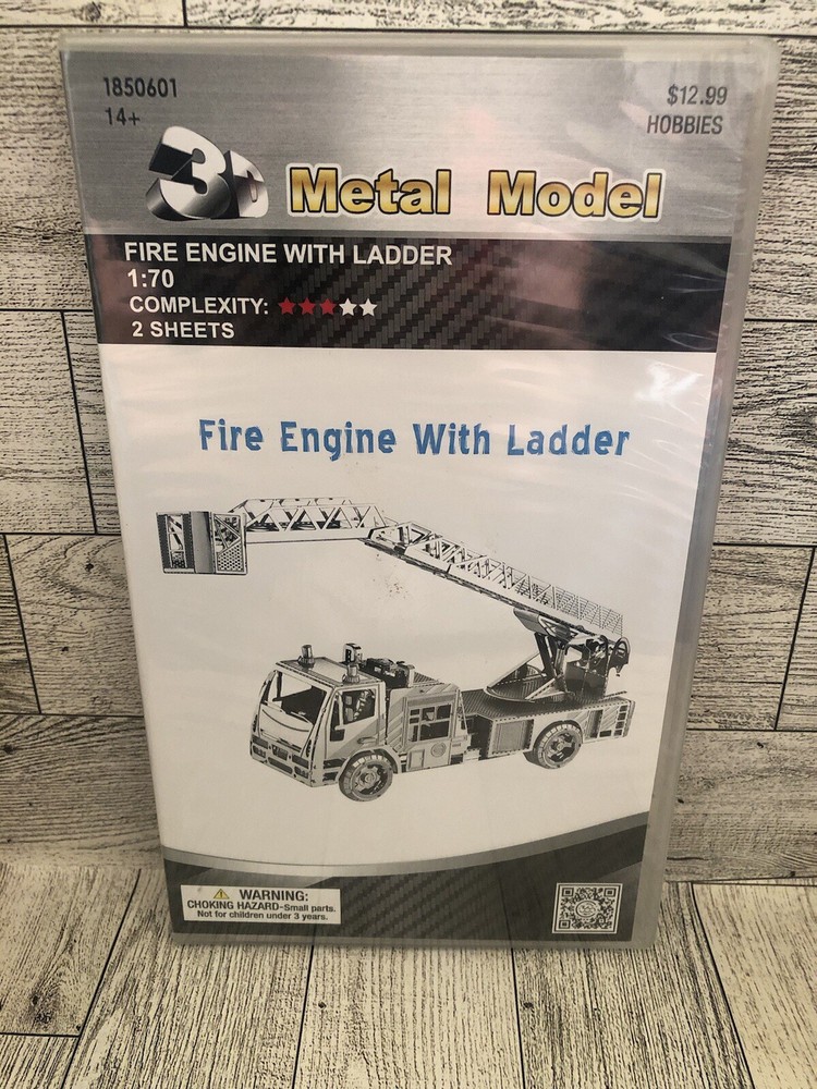 3D Metal Model Kit Fire Engine with Ladder DIY Puzzle New