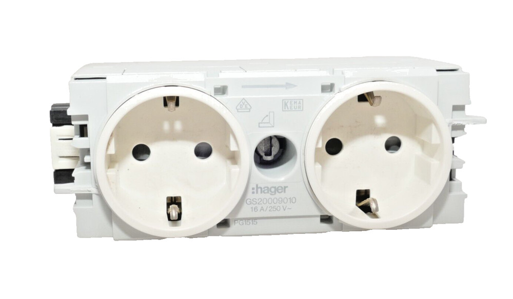 Hager duct installation socket 2-compartment with frame | GS20009010