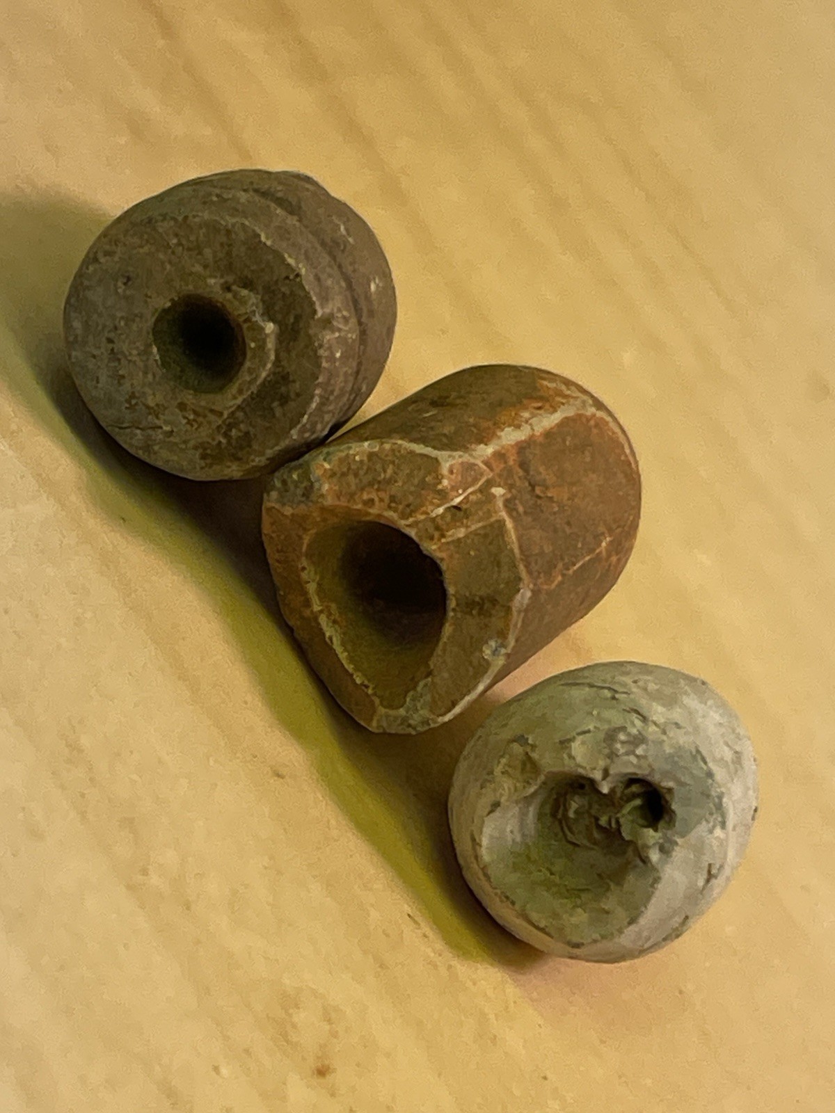 Three Dug Civil War Carved Bullets Camp Art Soldier Art Recovered From Dalton Ga