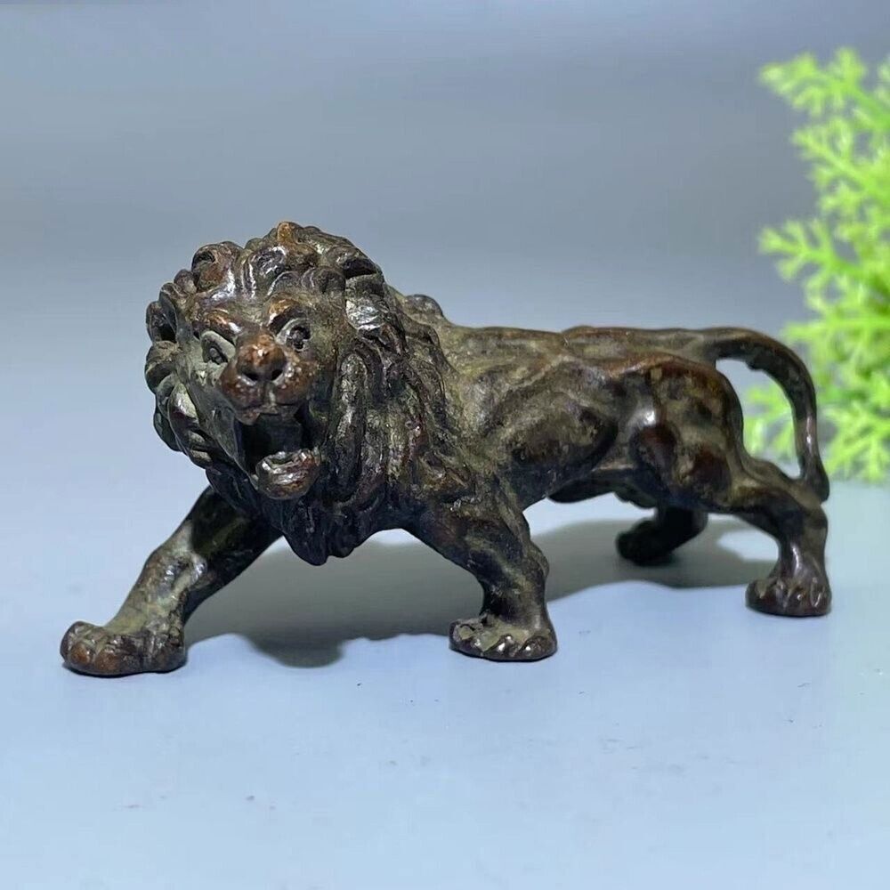 Bronze antique lion statue collection decorative animal statue