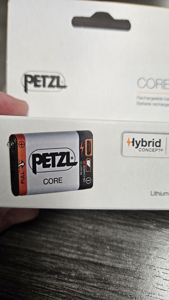 2 PACK Petzl Core MICRO-USB Rechargeable Headlamp Lithium Hydrid Battery System