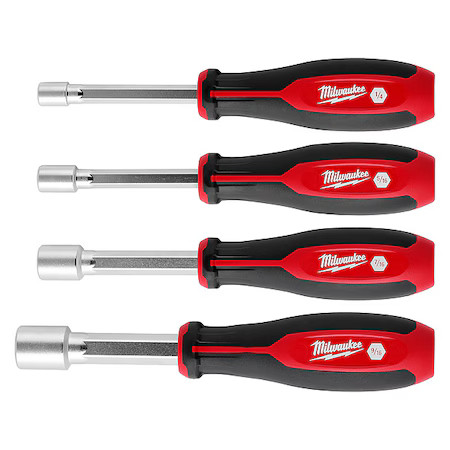 Milwaukee Tool 48-22-2444 4 Pc Hollowcore(Tm) Sae Nut Driver Set