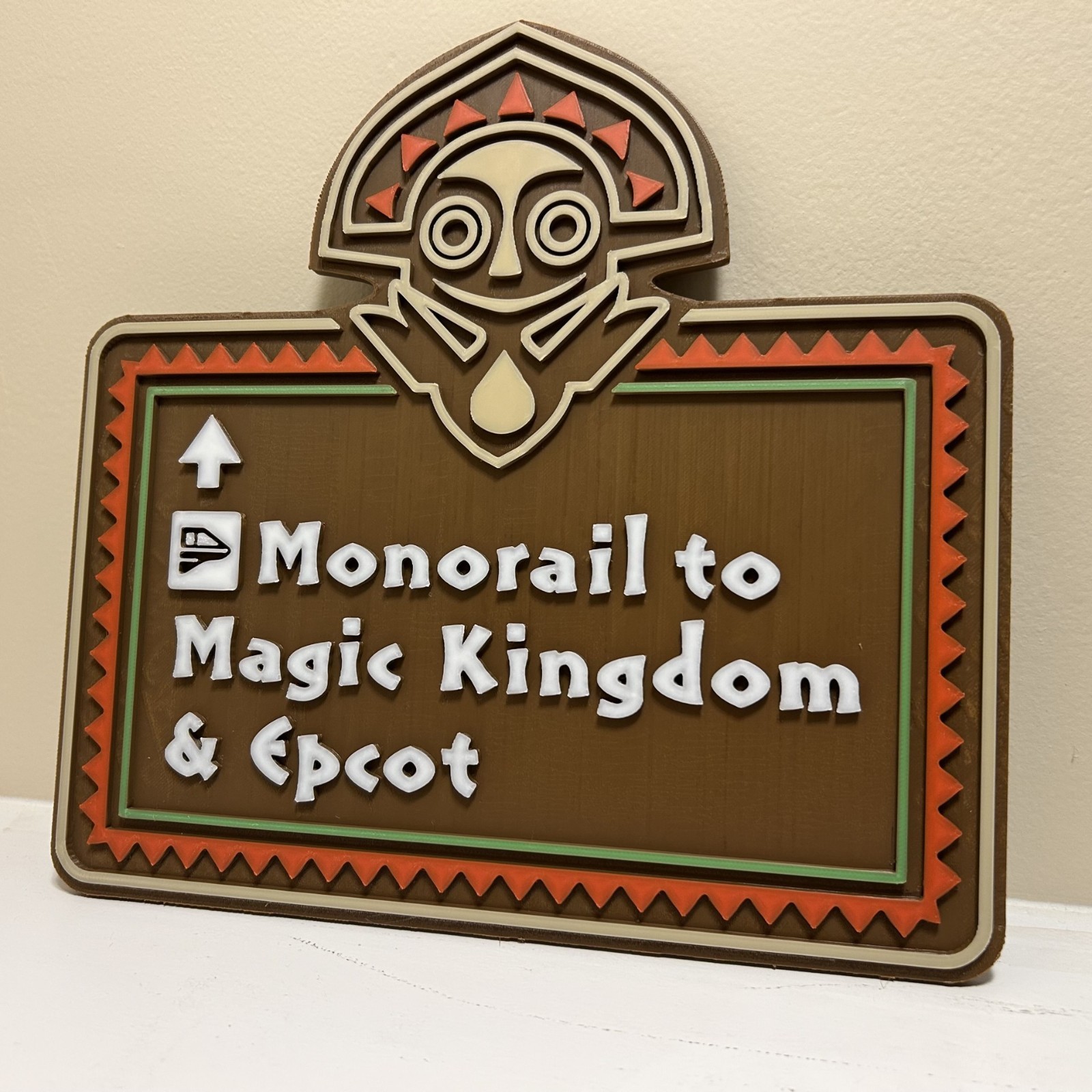 10"x10" Disney World Polynesian Monorail Prop Fan Art Decor Magic Kingdom EPCOT