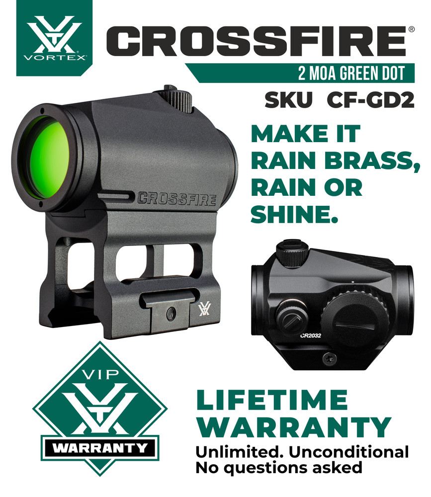 Vortex Optics Crossfire Green Dot 2 MOA with Free Camo Digital Hat Bundle