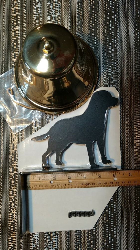 Solid Brass Door Bell-Dog Theme 5 3/4" Bell