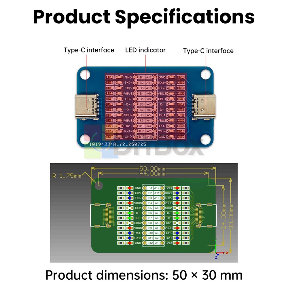 Double Head TYPE-C Cable Detection Module USB C to USB C Cable Detection Module