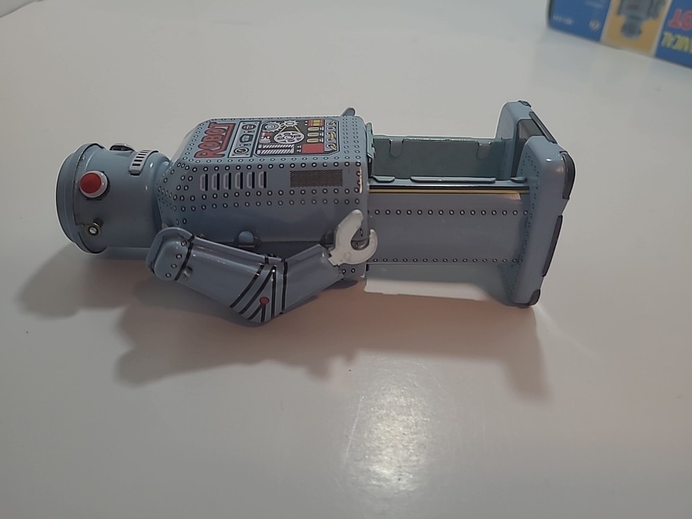 Tin Wind Up Robot Mechanical Robot With Key And Box Tested Great Shape