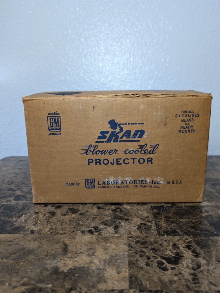 Skan Blower Cooled Projector in Original Box Vintage Slide Projector