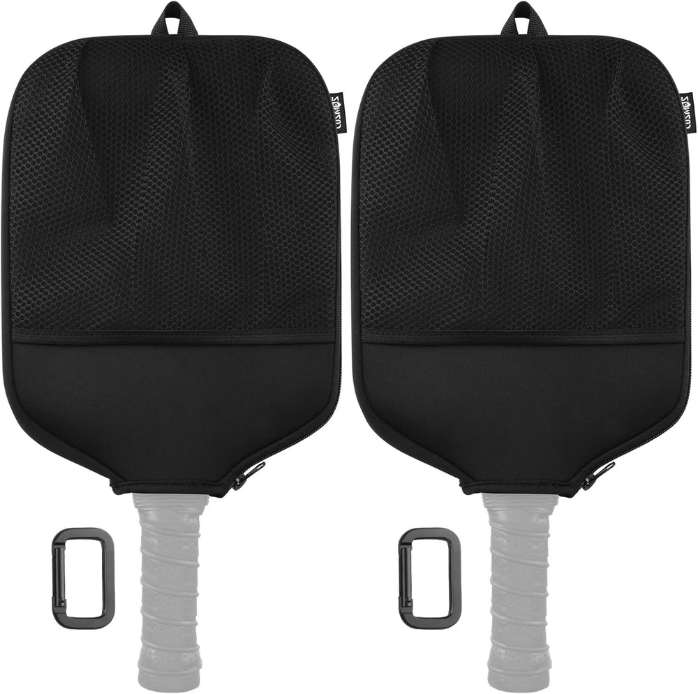 Universal Size Pickleball Racket Cover - 2 Pcs with Convenient Storage Features