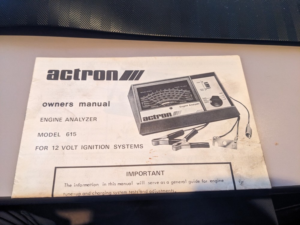 Actron Engine Analyzer Model 615 Style 6315 includes manual