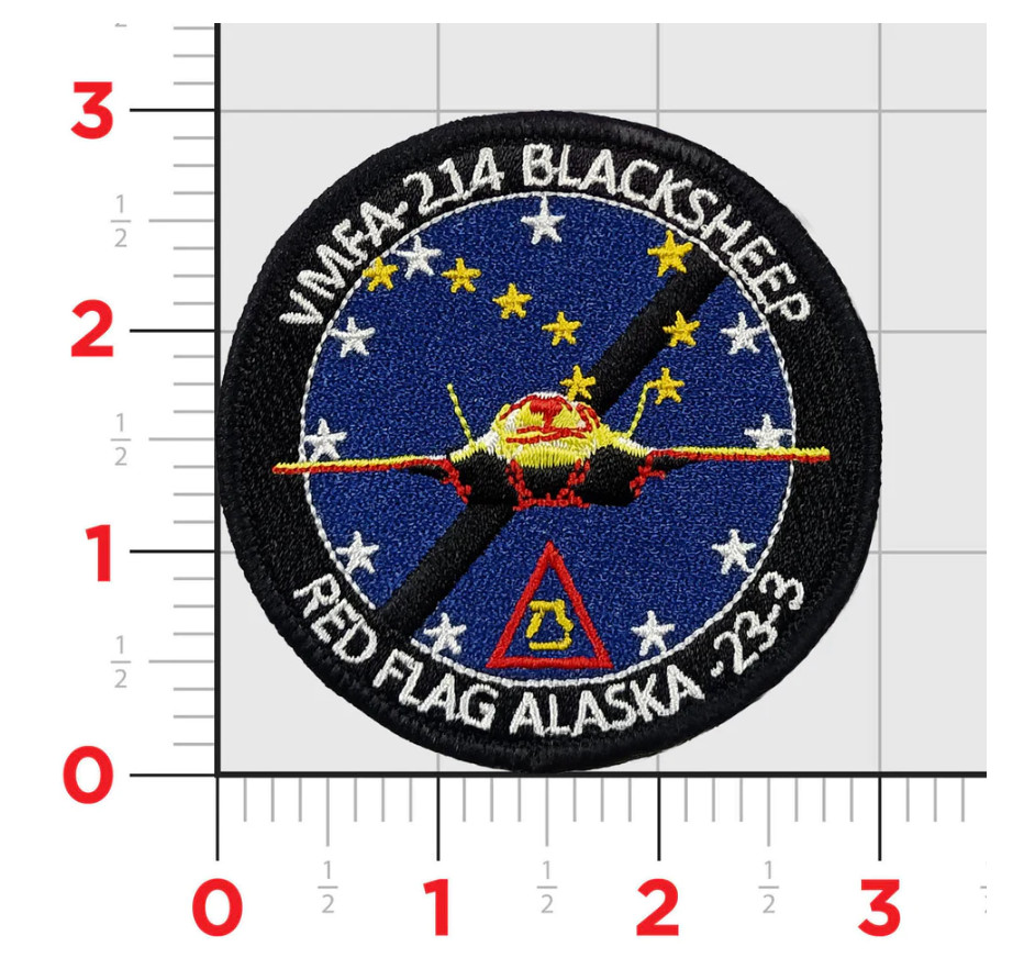 MARINE CORPS VMFA-214 BLACKSHEEP RED FLAG ALASKA 2023 HOOK & LOOP PATCH