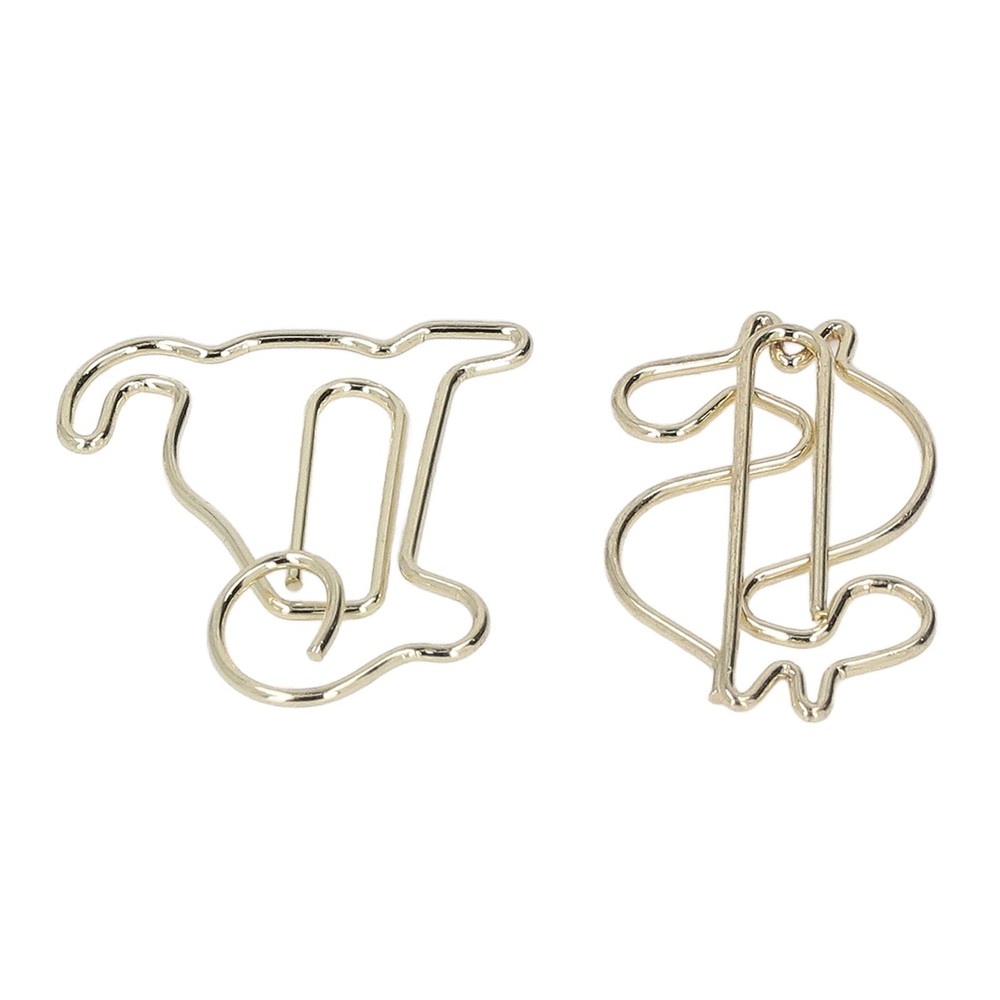 100Pcs Paper Clips Gold Unique Shape Electroplating Process Lightweight Portable