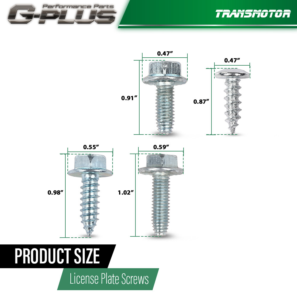 800 License Plate Screws (100 each/8 different) for Auto Dealers - Bulk quantity