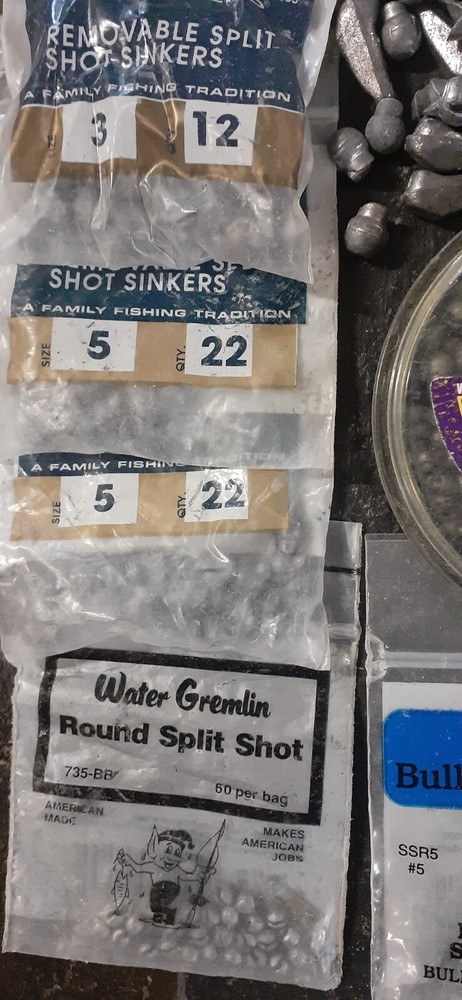 Lead weights and split shot fishing weights