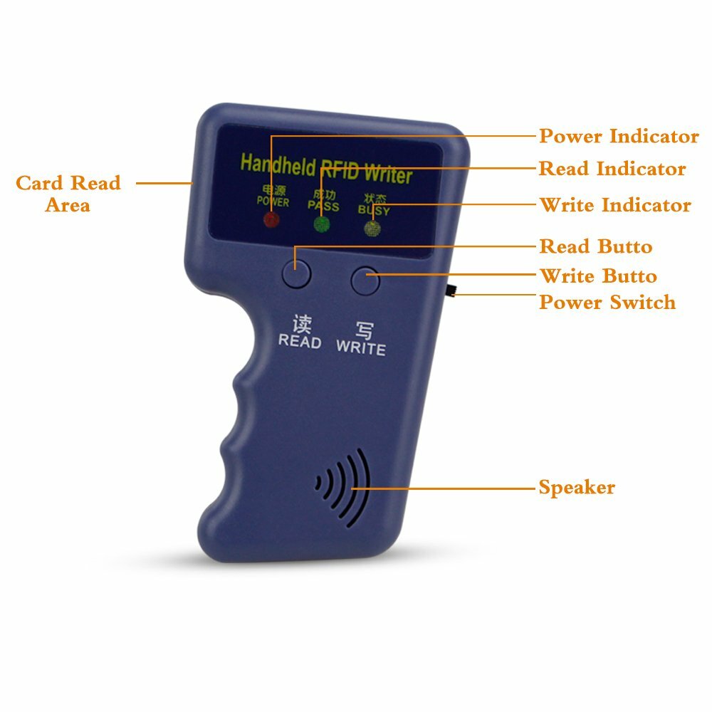 125KHz RFID Copier ID Card Reader Handheld Writer Access Control Card Duplicator