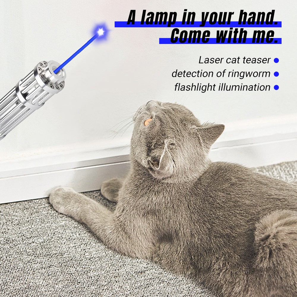 450-n-m Blue Laser Pointer 10W Adjustable Beam Light Torch Lazer Dot & Battery