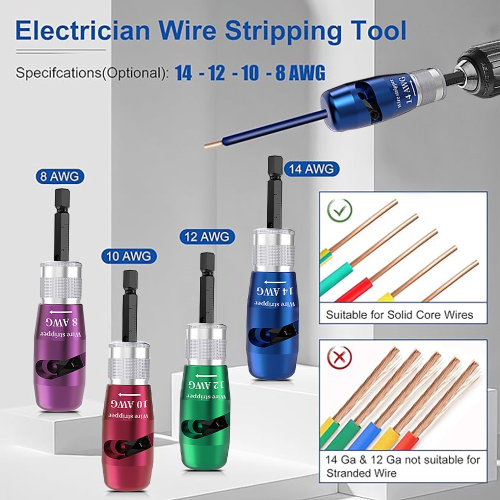 Wire Stripper for Drill Wire Stripping and Twisting Tool Upgrade Electrical Kits