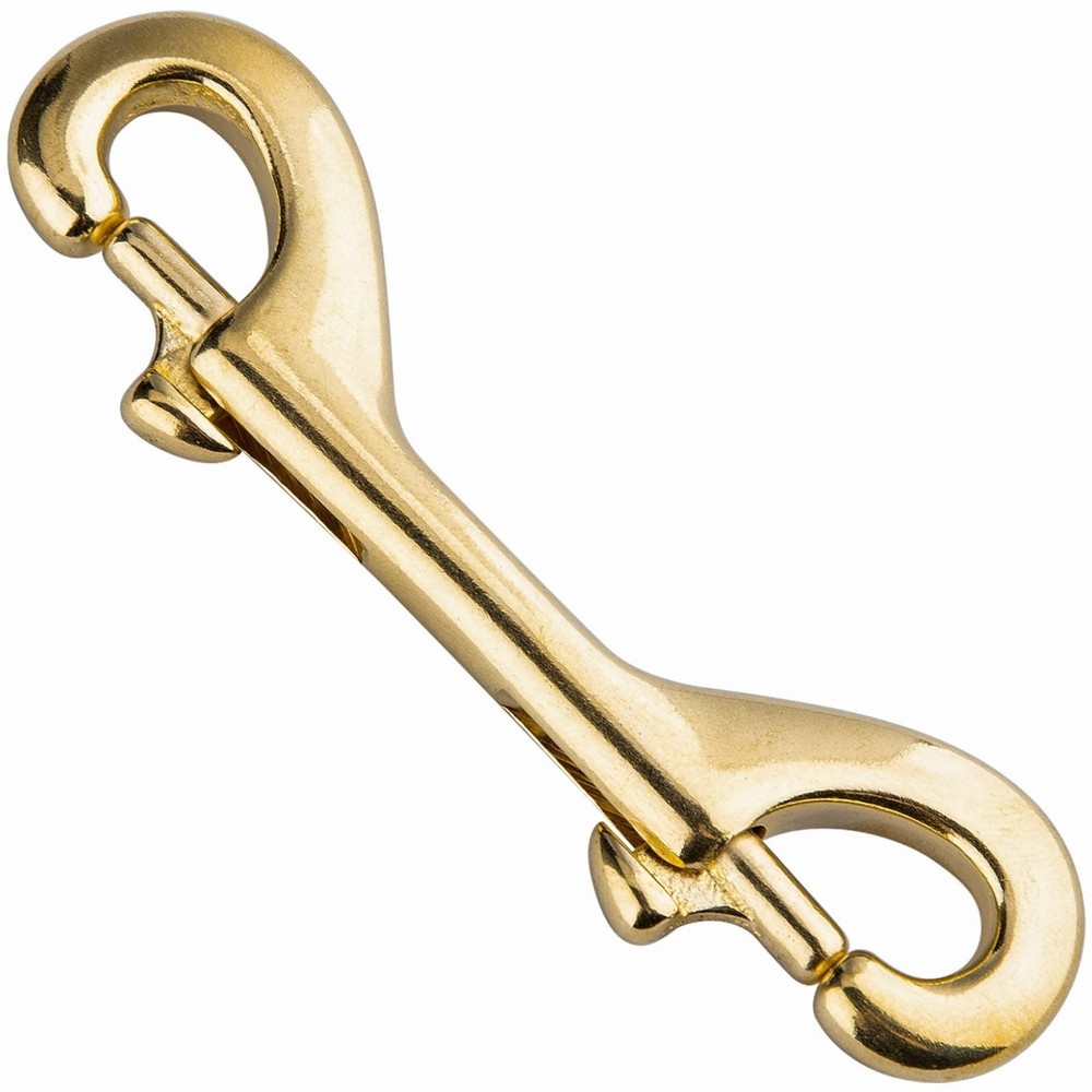 Solid Brass Double Ended Bolt Snap Hook, Marine Grade Double End Scuba Diving...