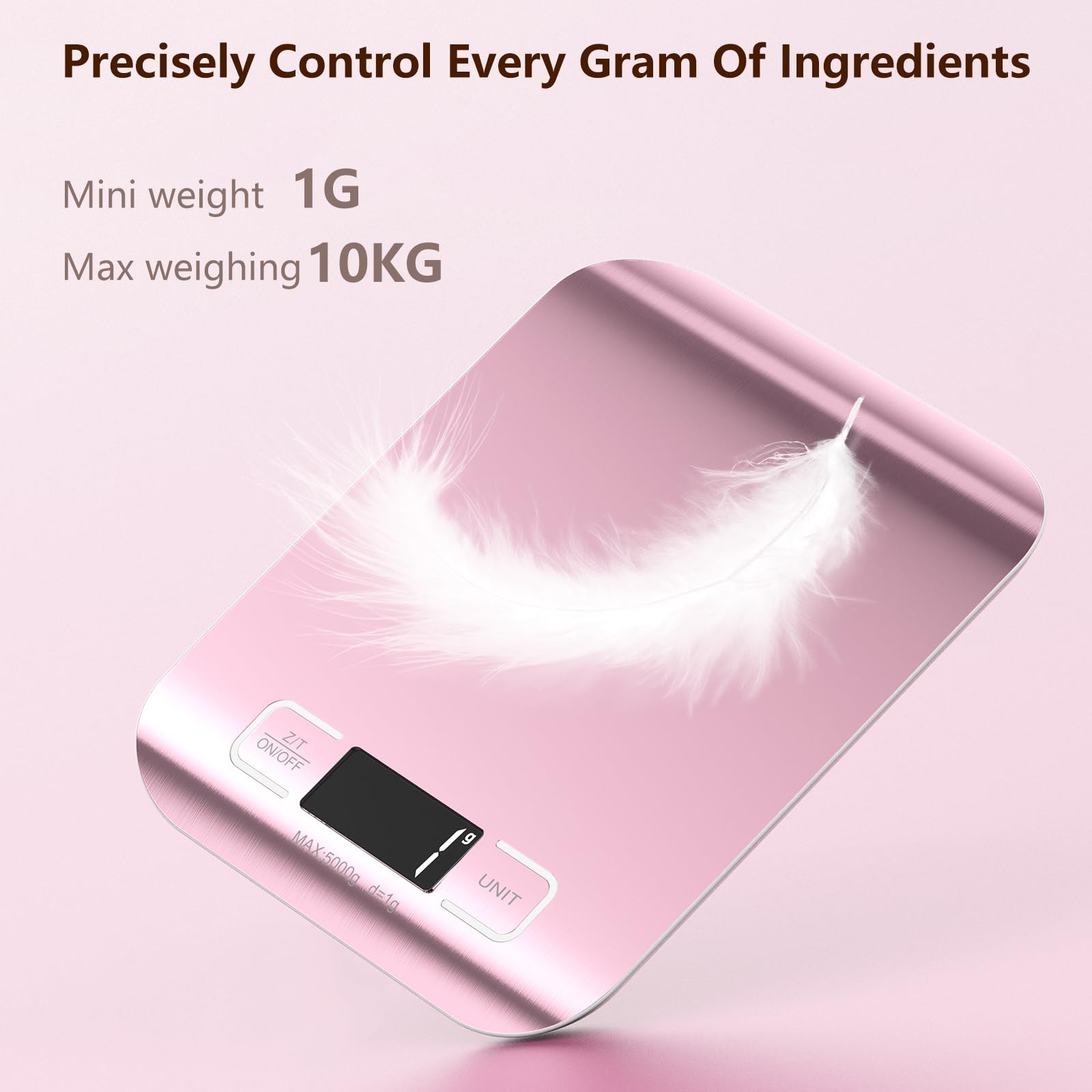 Food Scale, Digital Kitchen Scale 22lb/10kg Capacity, 6 Units with Tare Funct...