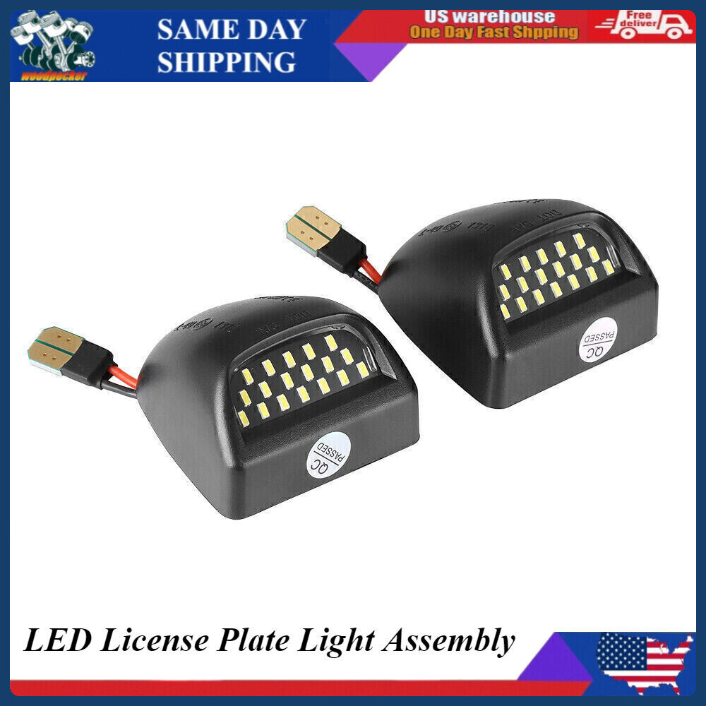 2 Pcs LED License Plate Light Assembly For Chevy Silverado GMC Sierra Cadillac