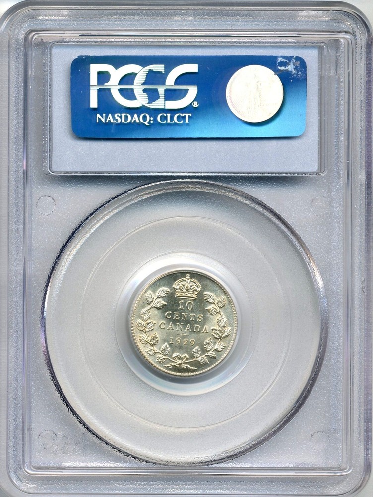 1929 Canada 10 Cent - Choice Uncirculated, PCGS MS 64